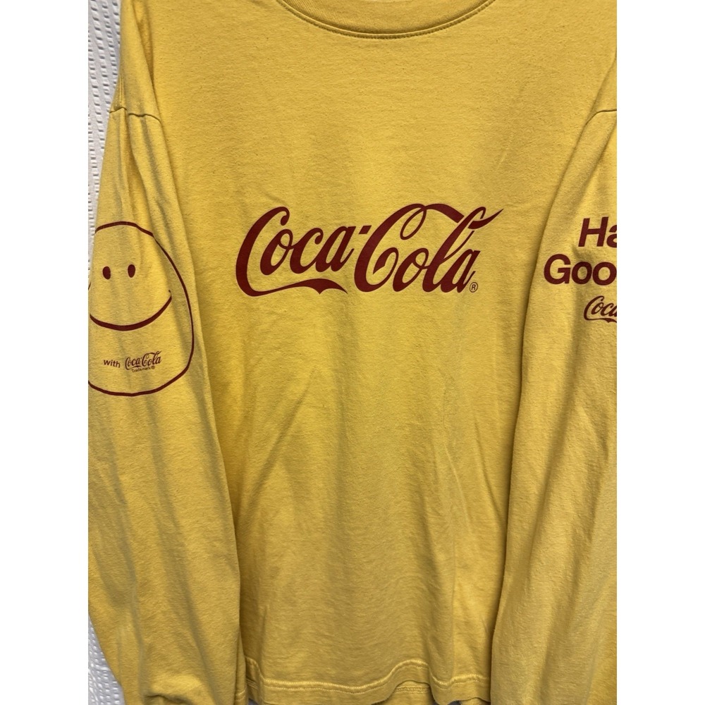 Coca-Cola X Pacsun T Shirt Men's Large Yellow Long Sleeve Casual Tee Outdoors - Picture 4 of 12